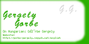 gergely gorbe business card